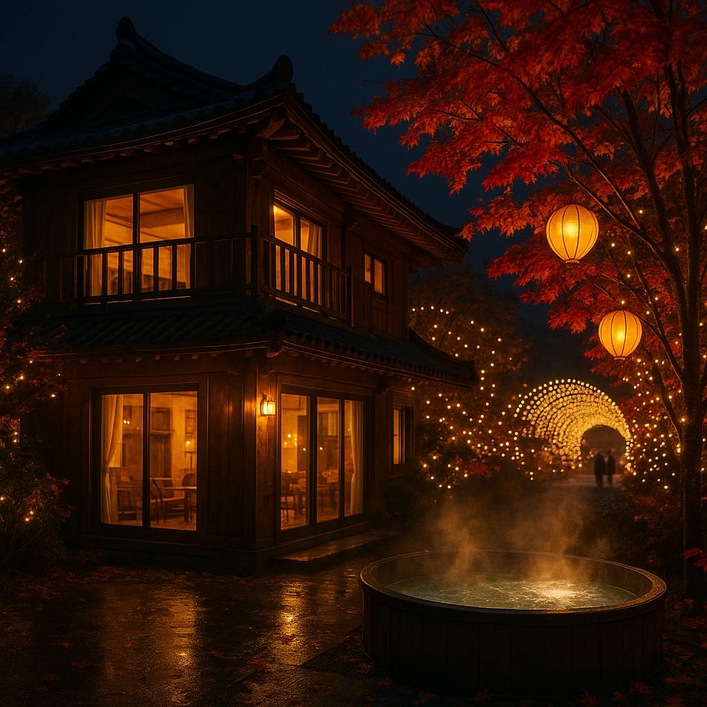 빛축제 포토존과 커플 촬영 장면