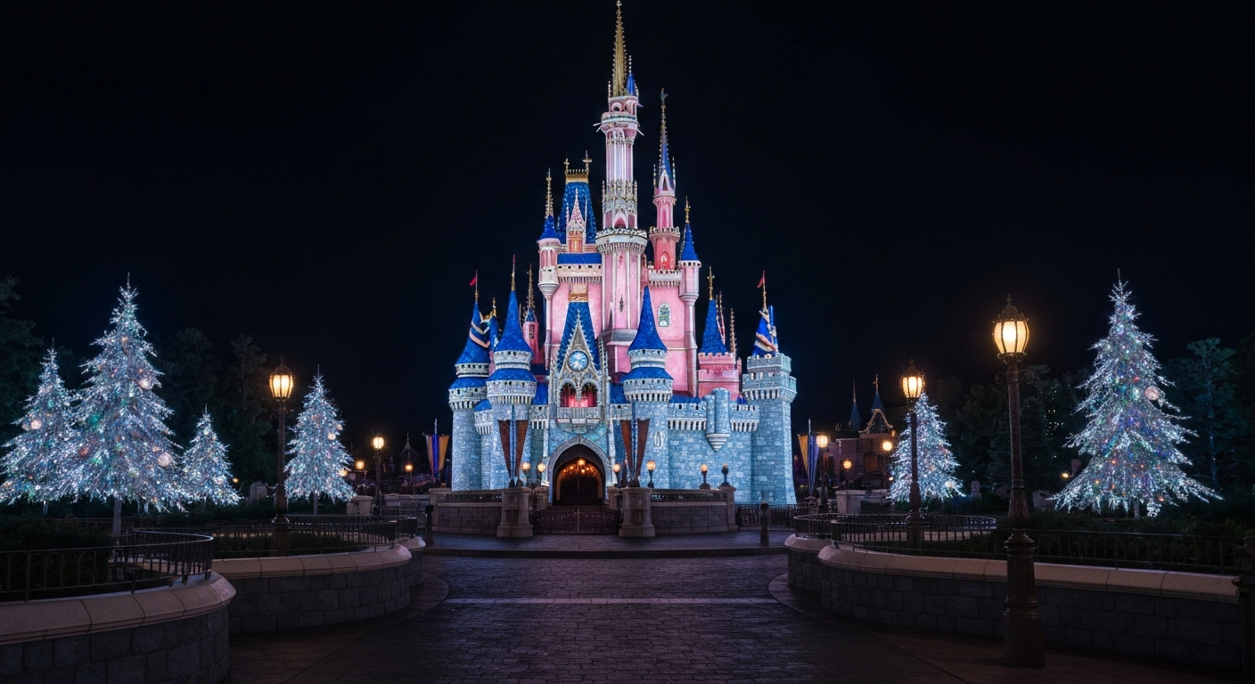 롯데월드 크리스마스 미라클윈터 야경, 캐슬이 빛나는 모습