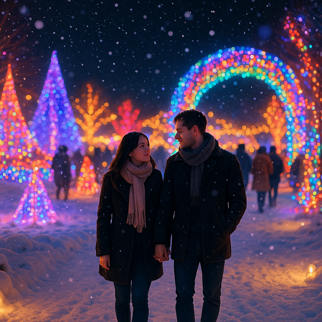 겨울 눈축제 야간 조명과 눈꽃 - 로맨틱한 1월 겨울여행 포토스팟