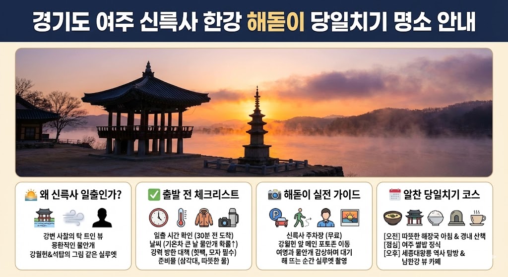 경기도 여주 신륵사 한강 해돋이 당일치기 명소 안내