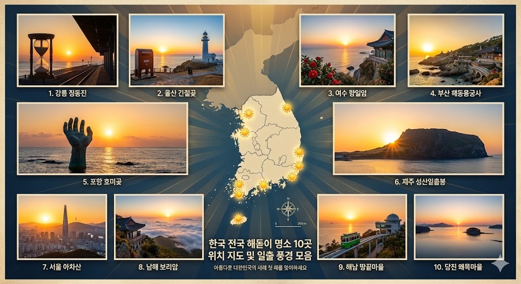 전국 해돋이 명소 10곳 완벽 가이드 | 포항 호미곶부터 제주 성산일출봉까지
