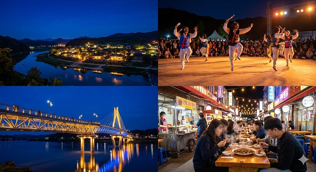 안동 당일치기 저녁 일정 – 부용대 전망·탈춤공연·월영교 야경·찜닭 야식 4가지 체험