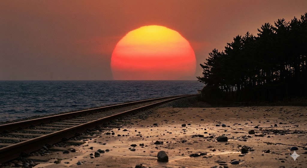 강릉 정동진 해돋이, 새벽 동해 바다에서 떠오르는 태양