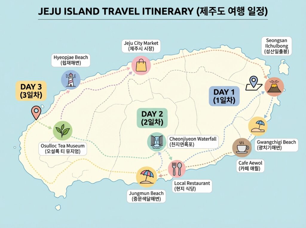 제주도 여행 일정 안내도