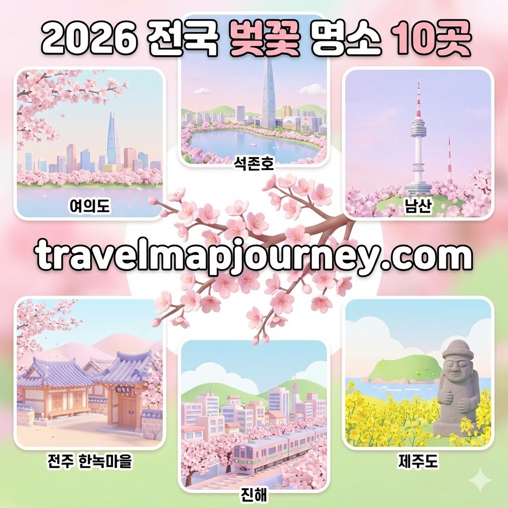 2026 벚꽃 명소 TOP 10 | 전국 벚꽃 개화시기 & 만개시기 완벽 가이드