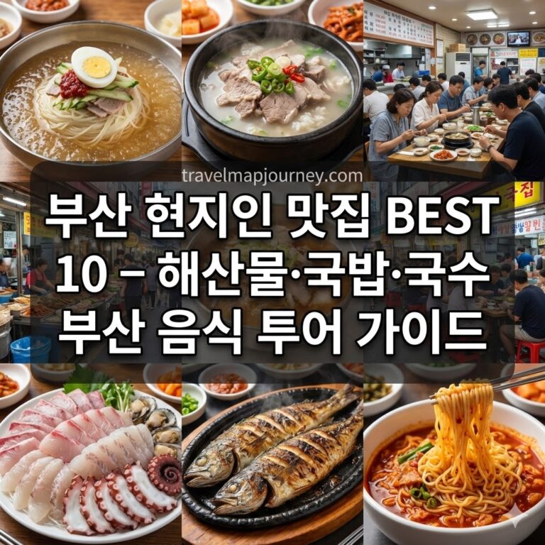 부산 현지인 맛집 BEST 10 – 해산물·국밥·국수 부산 음식 투어 가이드