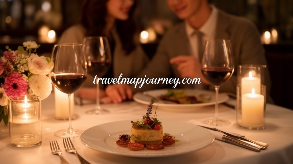 연인과 함께하는 특별한 식사의 로맨틱한 분위기