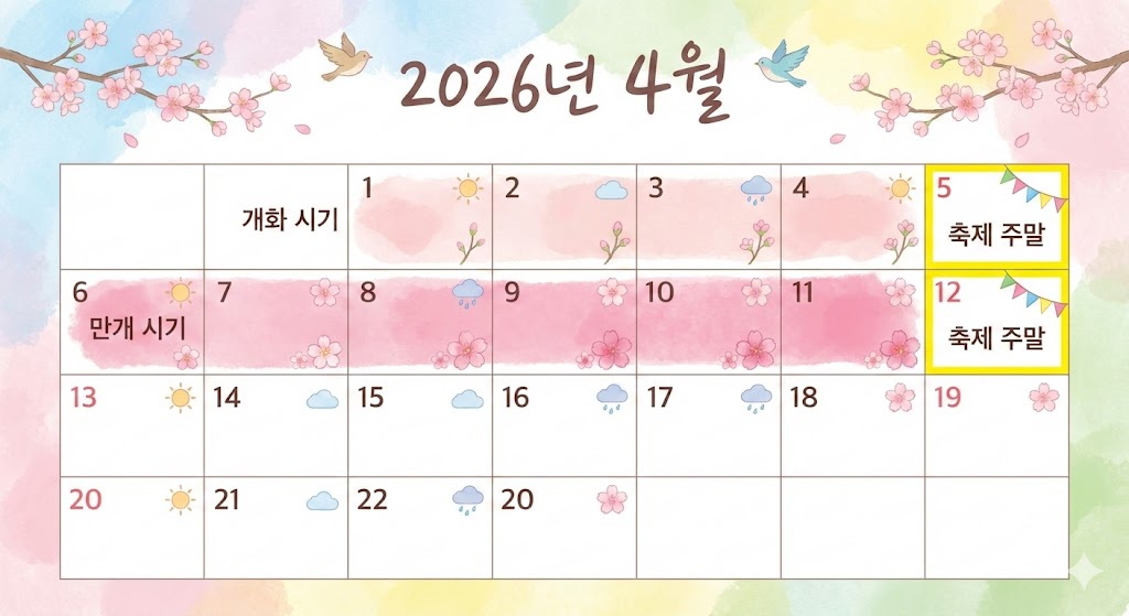 2026년 강릉 벚꽃축제 4월 정확한 일정 달력