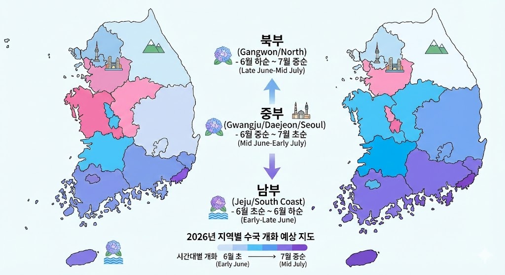 6월 수국이 피는 국내 명소 – 줄서지 않고 예쁜 수국 사진을 찍을 수 있는 숨은 축제 BEST 5