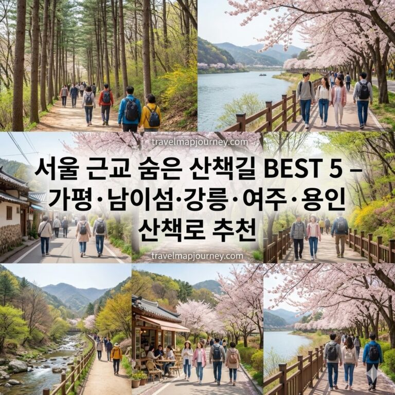 서울 근교 숨은 산책길 BEST 5 – 가평·남이섬·강릉·여주·용인 산책로 추천