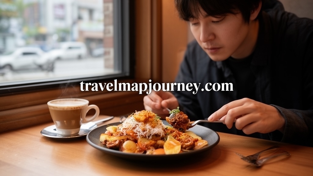 혼자 여행 중 즐기는 맛있는 식사의 순간