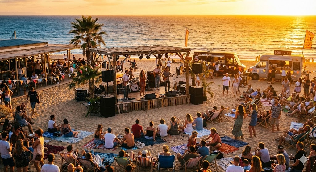 강릉 경포해변 여름축제에서의 야외 공연 장면