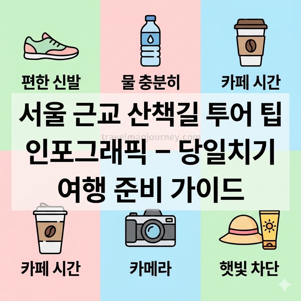 서울 근교 산책길 투어 팁 인포그래픽 – 당일치기 여행 준비 가이드