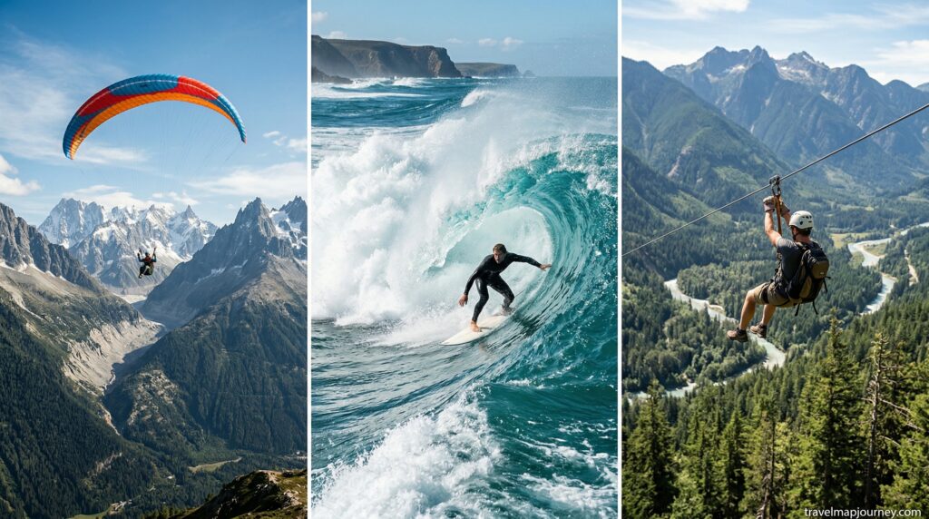 이색 액티비티 체험 패러글라이딩 서핑 짚라인 비교 콜라주