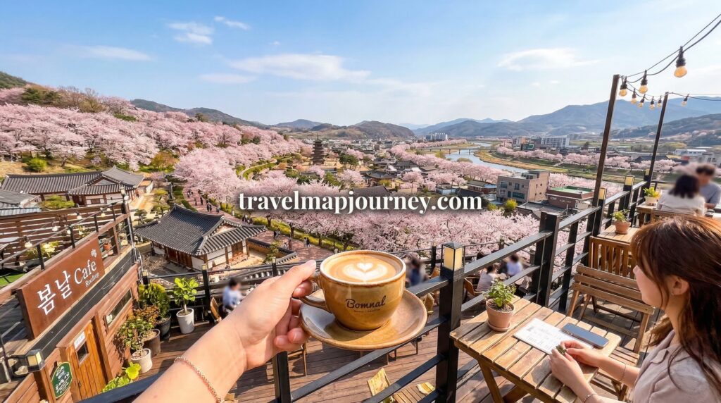 서울 근교 벚꽃 카페 루프탑에서 본 벚꽃 만개 풍경