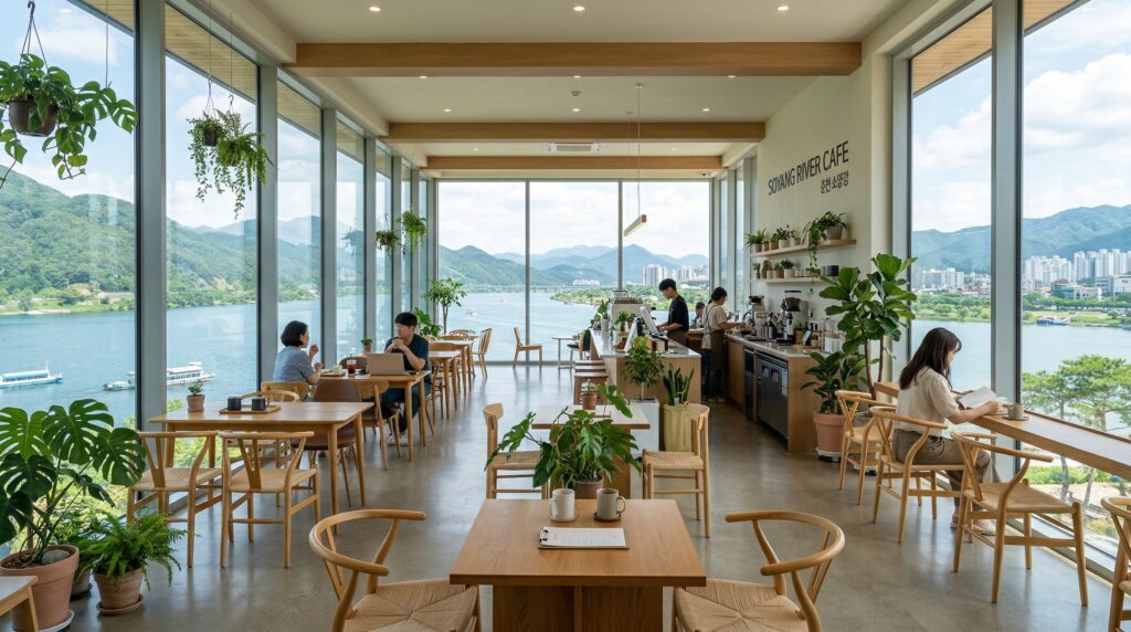 춘천 카페 추천 대형카페 소양강뷰 인테리어