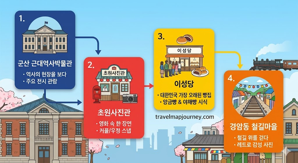 군산 시간여행 추천 여행 코스 인포그래픽