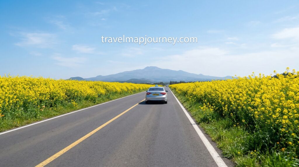 제주 유채꽃 드라이브 녹산로 유채꽃 도로 봄 풍경