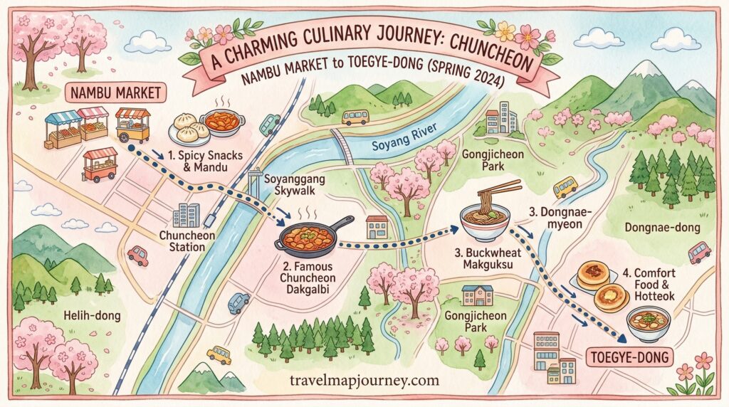 전현무계획 춘천 맛집 여행코스 동선 지도