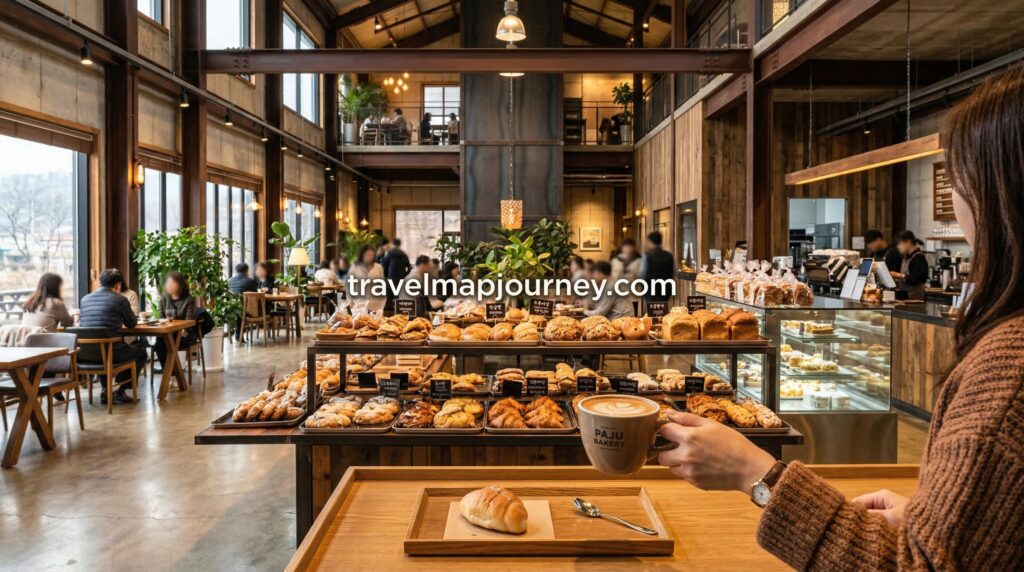 파주 카페 드라이브 대형 베이커리 카페 인테리어 빵 진열대