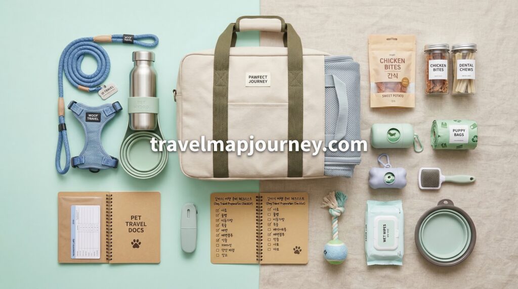 반려동물 동반 여행 준비물 체크리스트 이동장 간식 리드줄