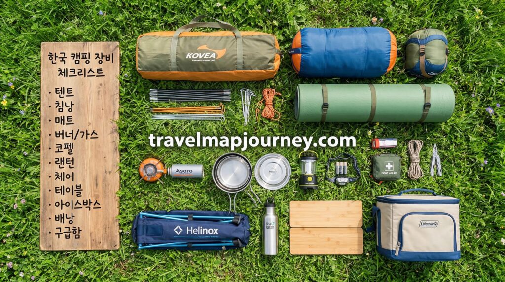 봄 캠핑 추천 장비 체크리스트 필수 준비물 플랫레이