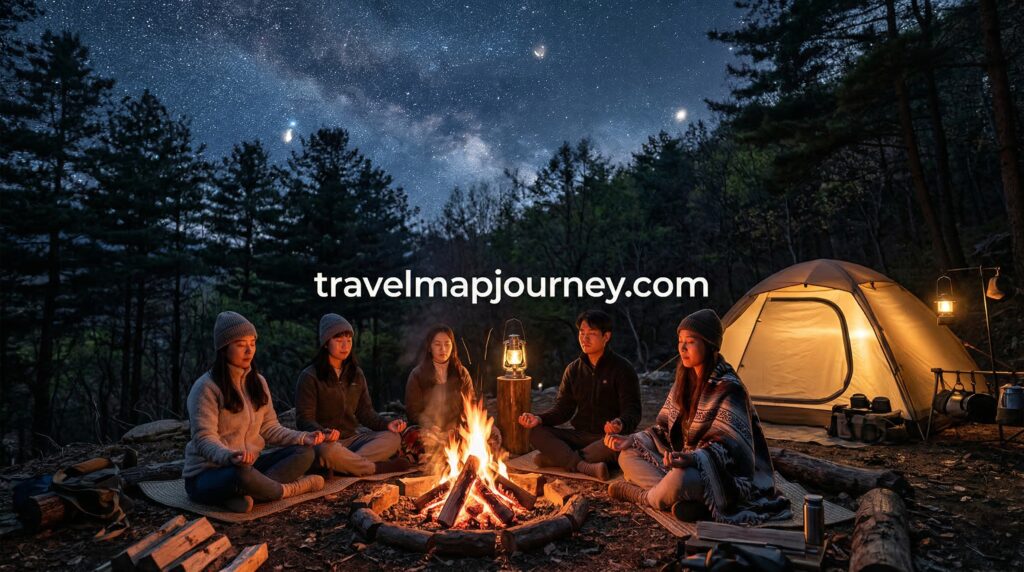 봄 캠핑 추천 캠프파이어 불멍 야간 감성
