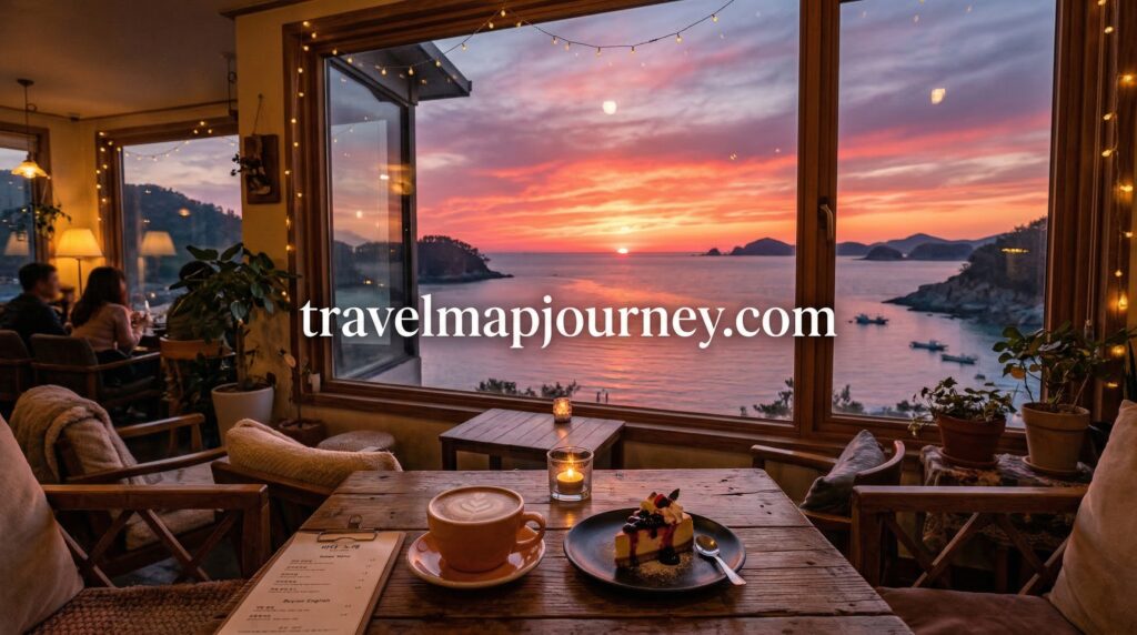 서해안 일몰 드라이브 오션뷰 카페 노을 커피 감성