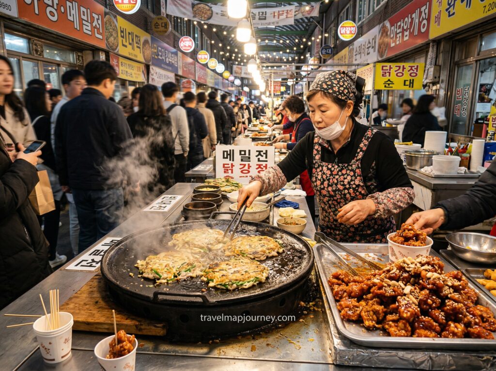 영월 맛집 서부시장 메밀전병 닭강정 먹거리