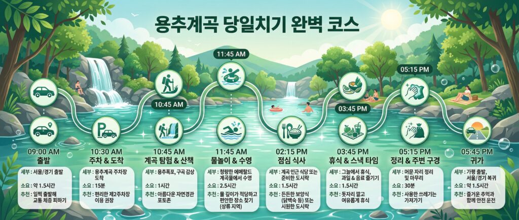 당일치기 코스 타임라인 인포그래픽
