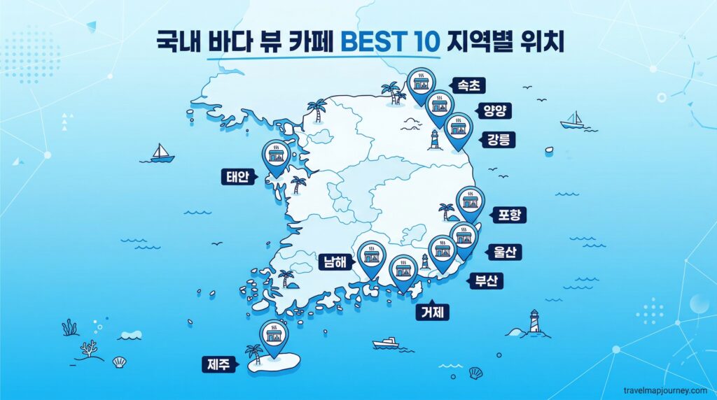 국내 바다 뷰 카페 BEST 10 지역별 위치 지도