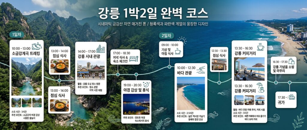 강릉 1박2일 코스 타임라인