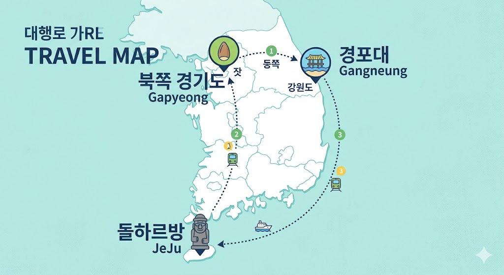 여름 휴가지 추천 강릉 제주 가평 지도
