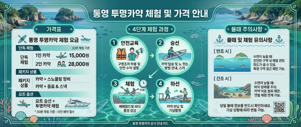 가격표 + 4단계 체험 과정 + 물때 주의사항