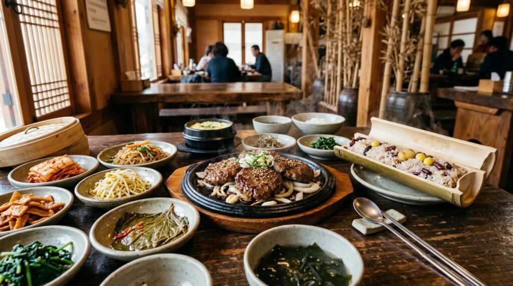 담양 떡갈비와 대통밥 정식 — 한상 가득 차린 담양 전통 밥상