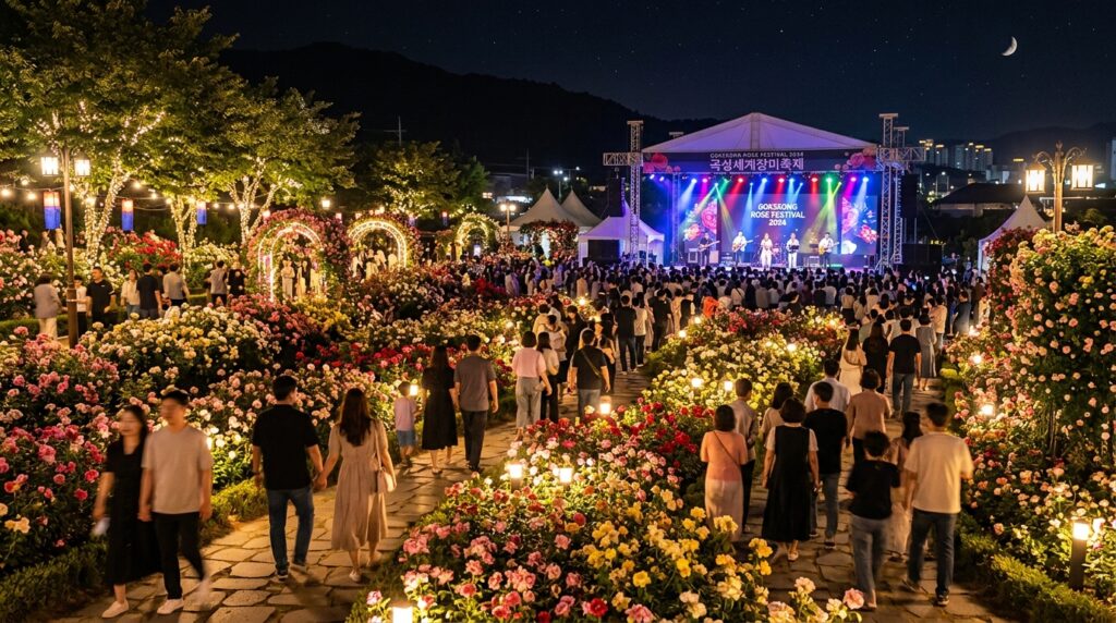 곡성 장미축제 야간개장 야경 조명 콘서트 로즈홀릭