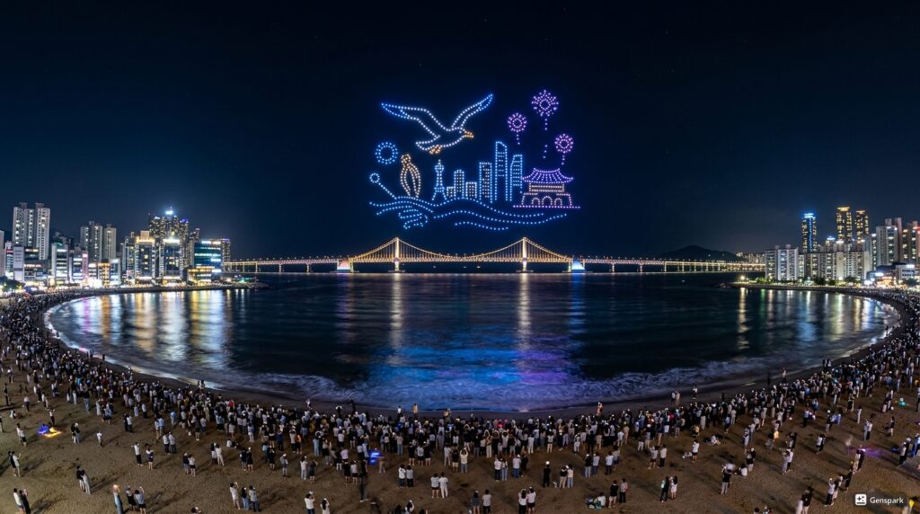 광안리 M 드론라이트쇼 광안대교 여름밤 야경

