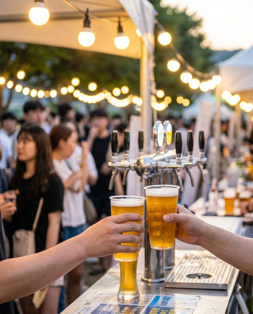 홍천강 맥주축제 테라 생맥주 시음