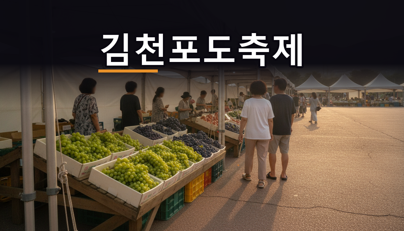 김천종합스포츠타운에서 열리는 김천포도축제 포도 판매 장터 풍경