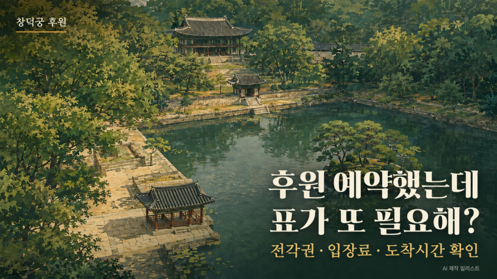 창덕궁 후원 예약, 전각권·입장료·도착시간