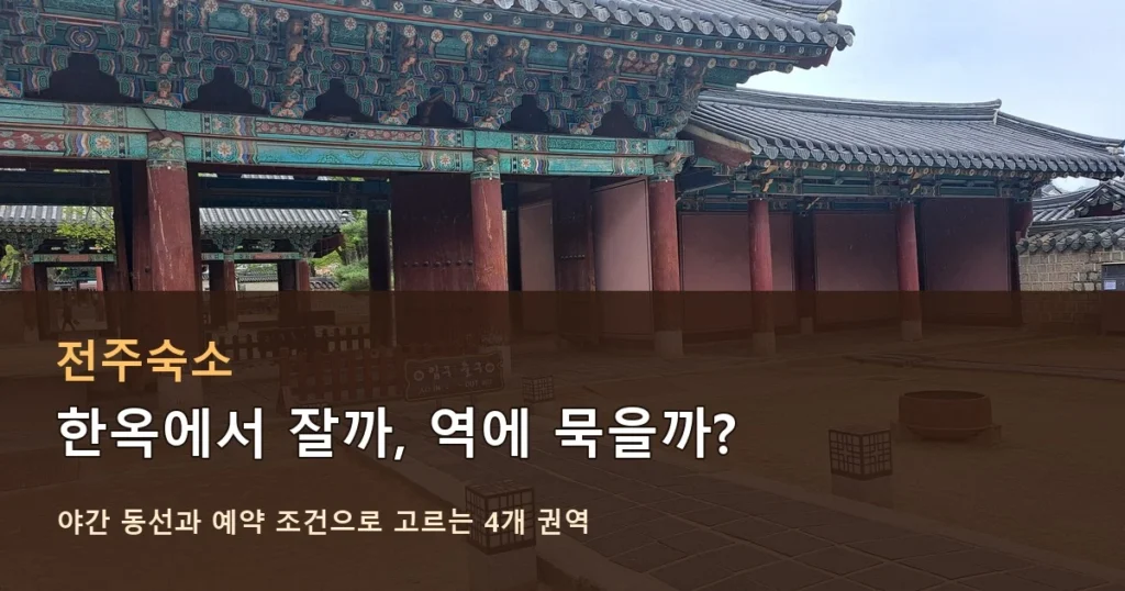 전주숙소, 한옥·객사·역·덕진 4곳