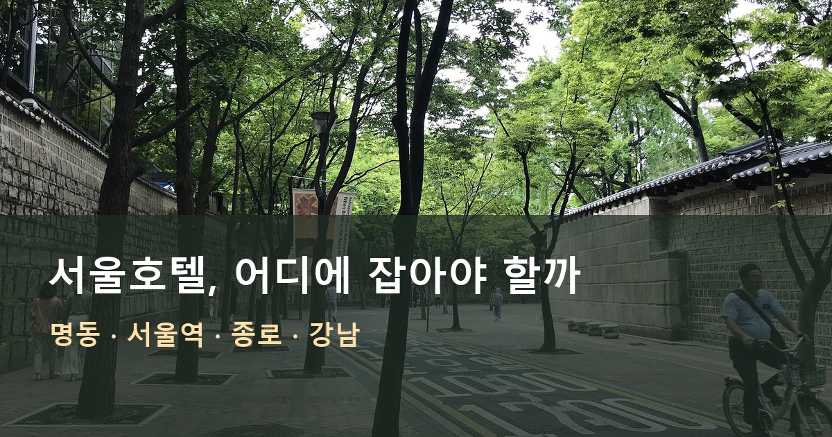 서울호텔 명동 서울역 종로 강남 숙박 권역 선택 가이드